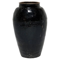 Antique Dark Glazed Pickling Jar, c. 1850