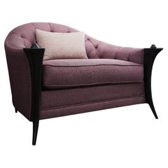 Custom Dark Gloss Modern Armchair  Luxury Large Statement Lobby Seating