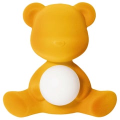 In Stock in Los Angeles, Dark Gold Velvet Teddy Bear Lamp LED Stefano Giovannoni