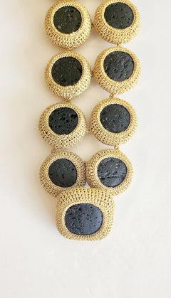 Bracciale all'uncinetto in filo d'oro nero Nature