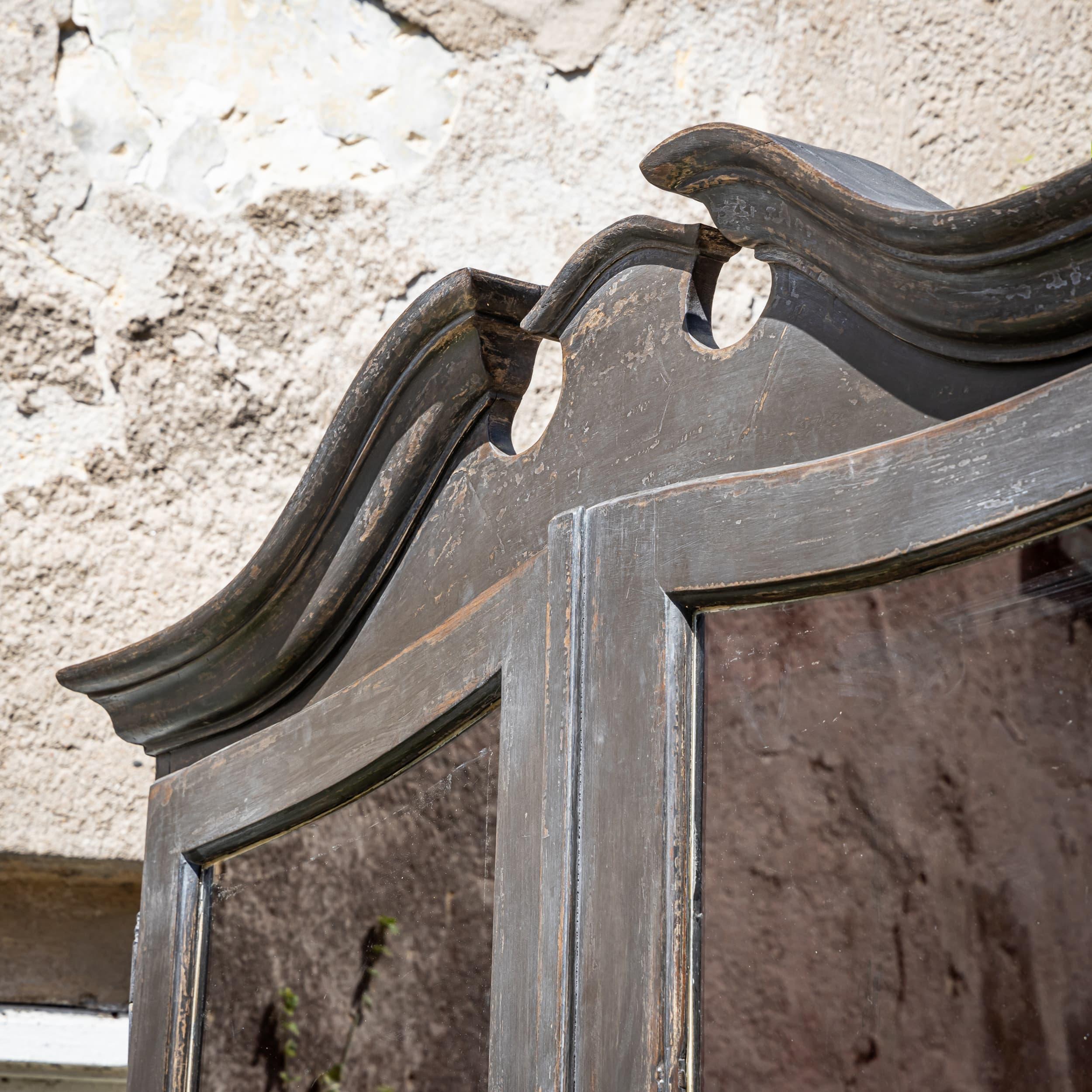 Glass Dark Gray Baroque Secretary, 18th Century For Sale