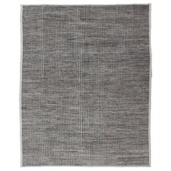 Dunkelgrauer, ungewöhnlicher, moderner Teppich von Keivan Woven Arts mit hohem und niedrigem, strukturiertem Flor