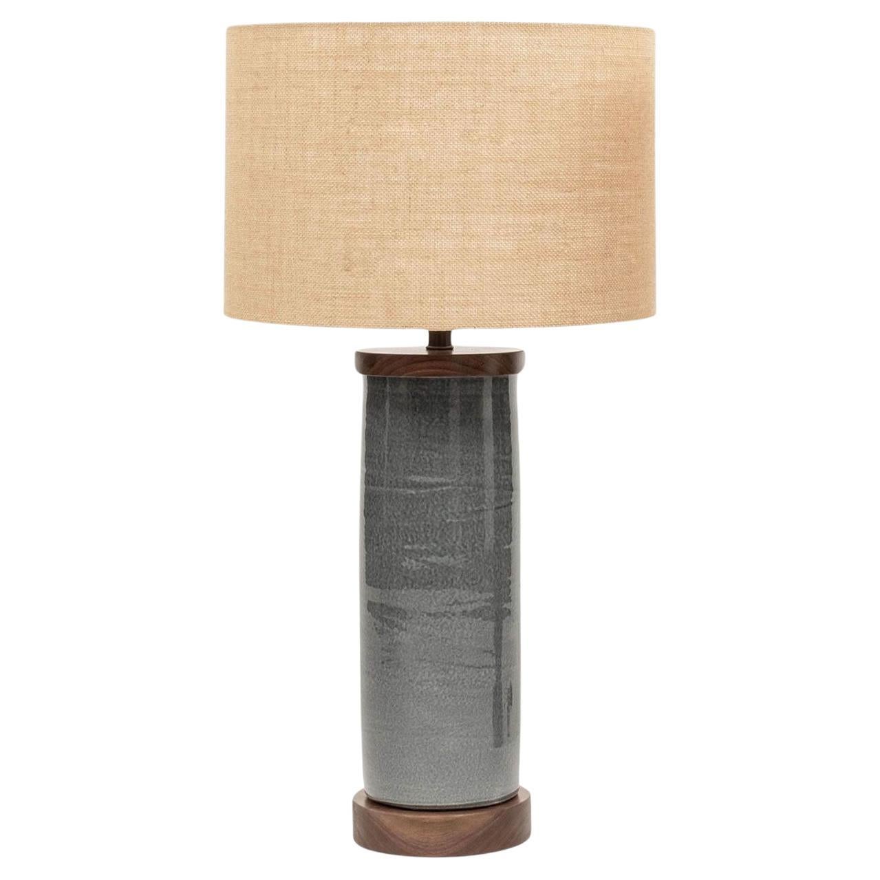 Dark Gray Ceramic Cylinder Shape Lamp