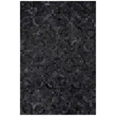 Tapis de sol gris foncé personnalisable Optico en cuir de vache inspiré des années 1970, X-Large