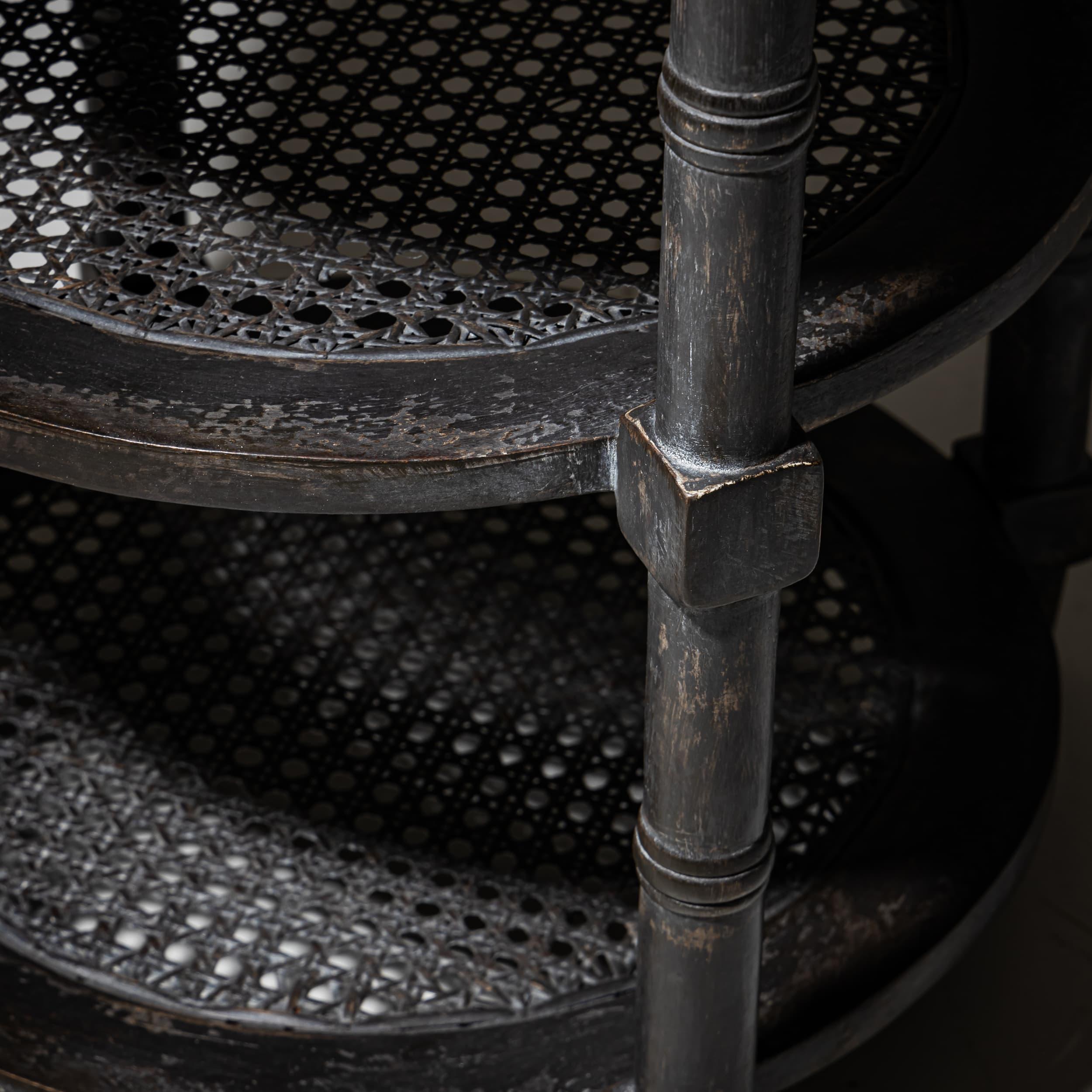 Hand-Painted Dark Gray Louis XVI Style Side Table For Sale
