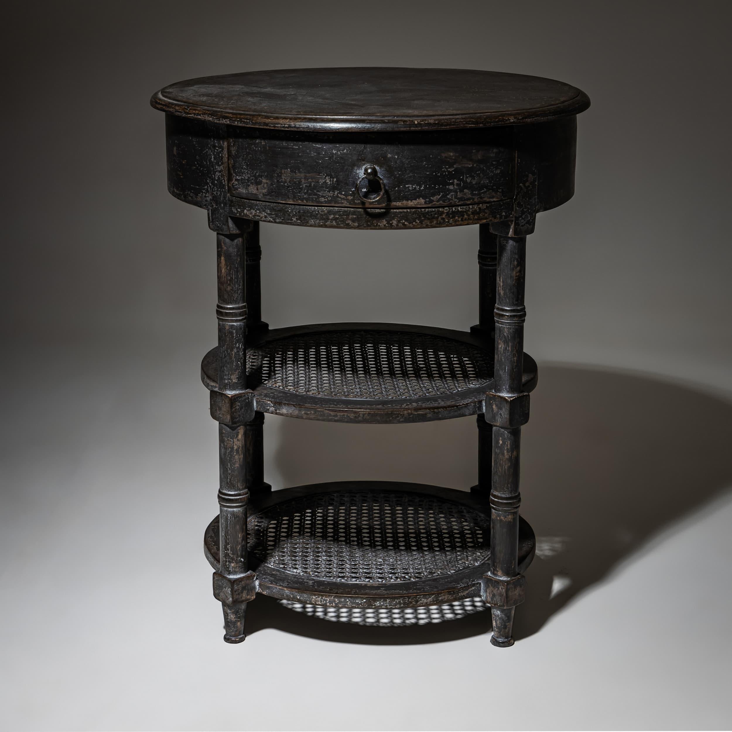 Dark Gray Louis XVI Style Side Table For Sale 1