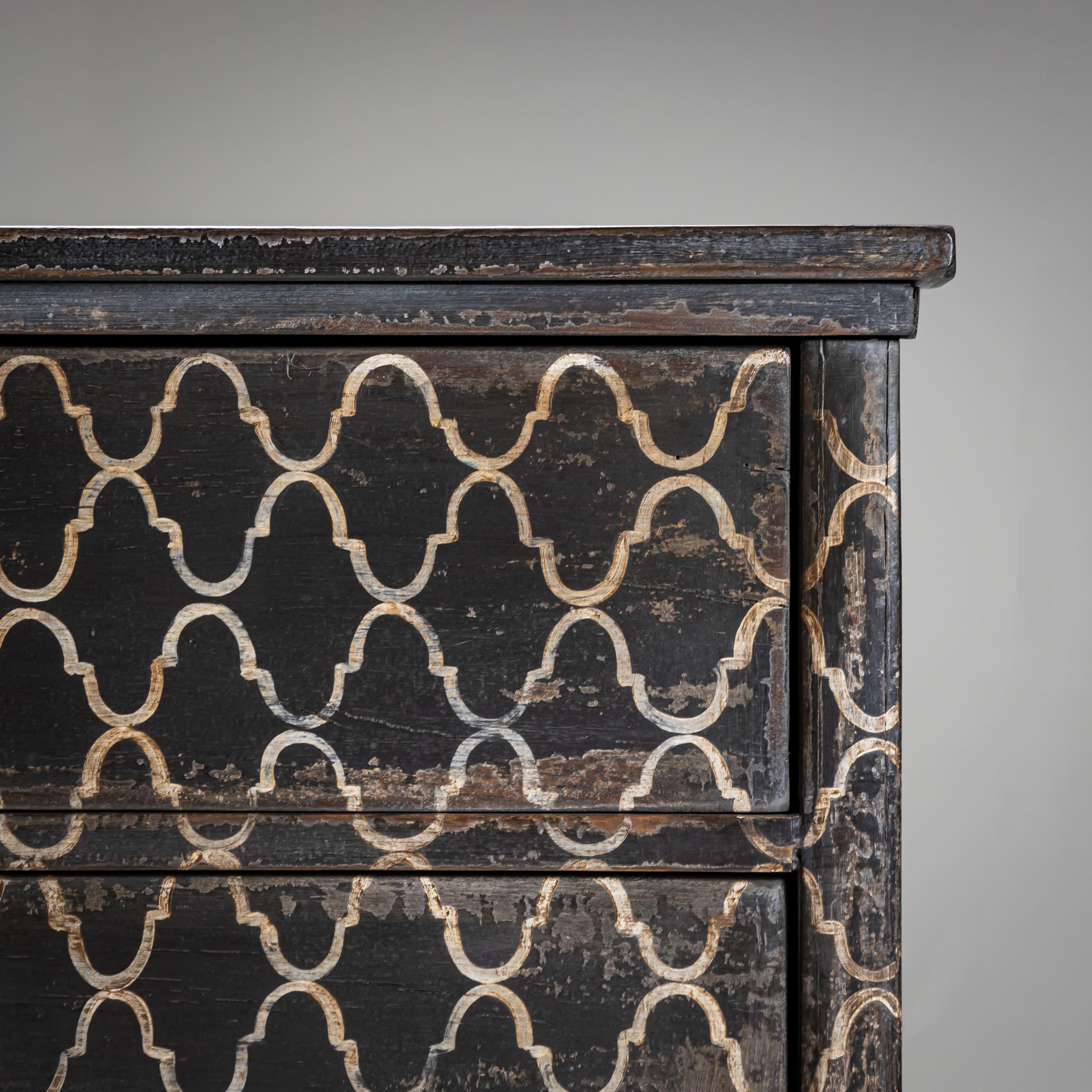 Louis Philippe Dark Gray Painted Biedermeier Chest of Drawers, 19th Century For Sale