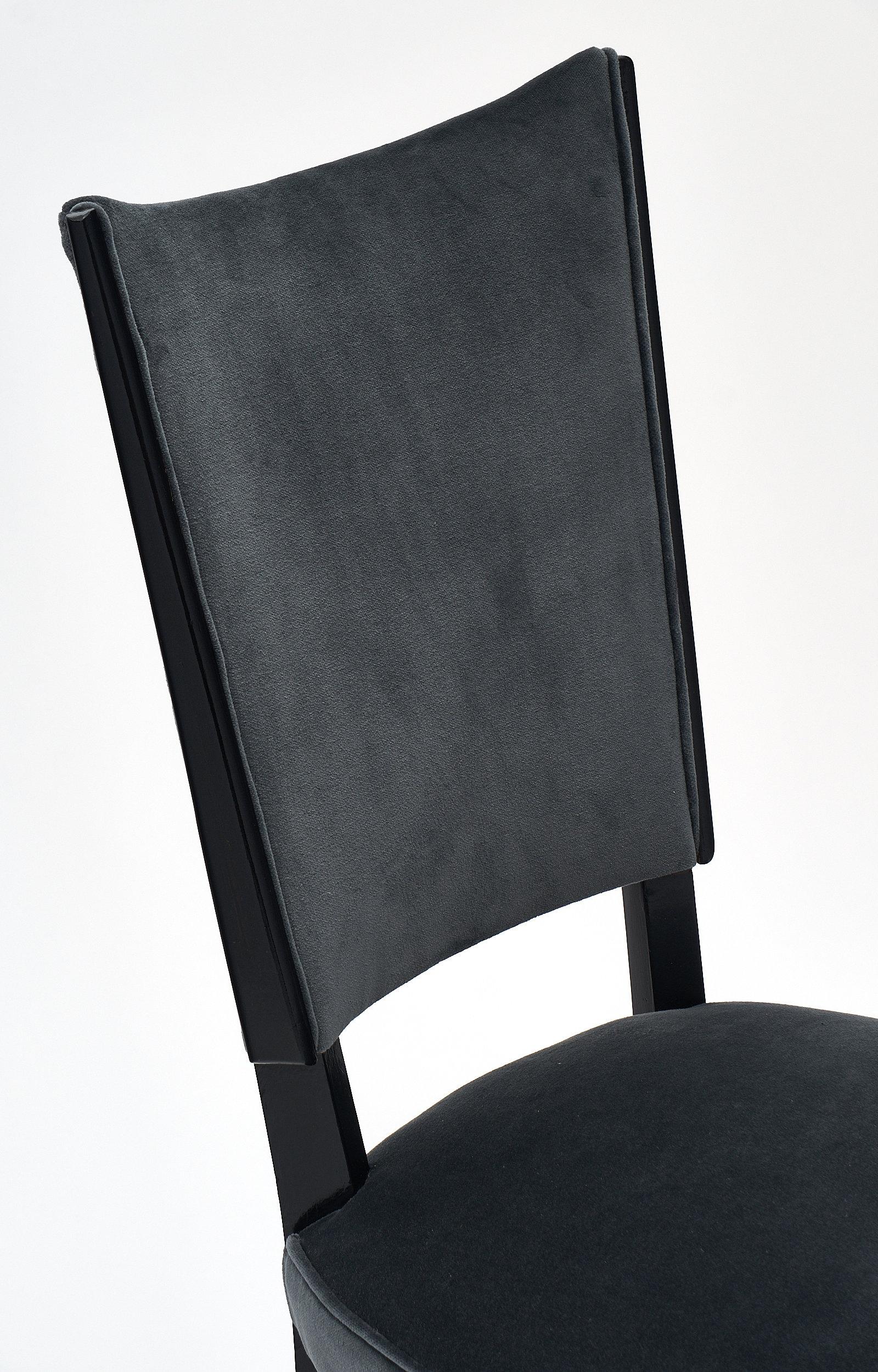 Dark Gray Velvet Midcentury Dining Chairs (Französisch)