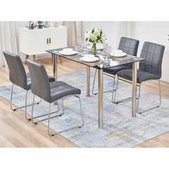 Dark Gray with Touches of Blue Modern Wool and Silk Hand Knotted Rug 8'1" x 10'