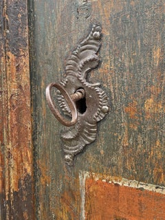 Dark Green 1830 Floral Painted Cupboard