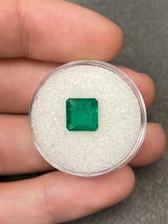 Dark Green 2.70 Carat Emerald Cut Muzo Colombian Emerald Gem - May Birthstone
