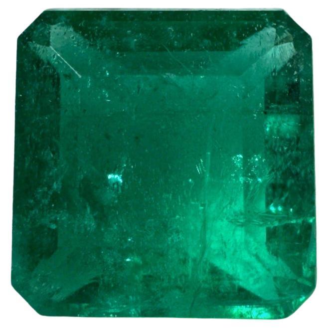 Dark Green 2.70 Carat Emerald Cut Muzo Colombian Emerald Gem - May Birthstone