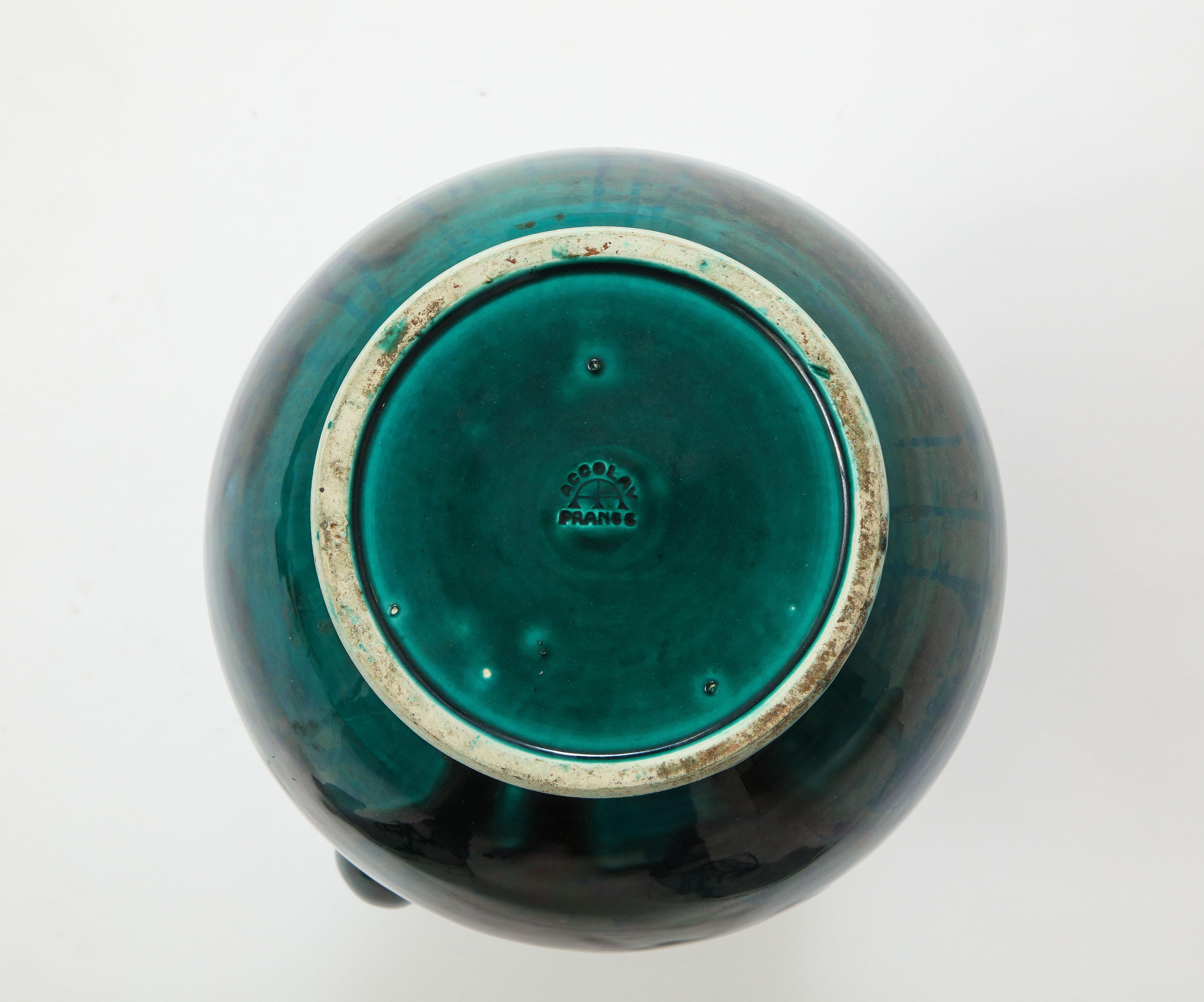 Dark Green Accolay Vase For Sale 1