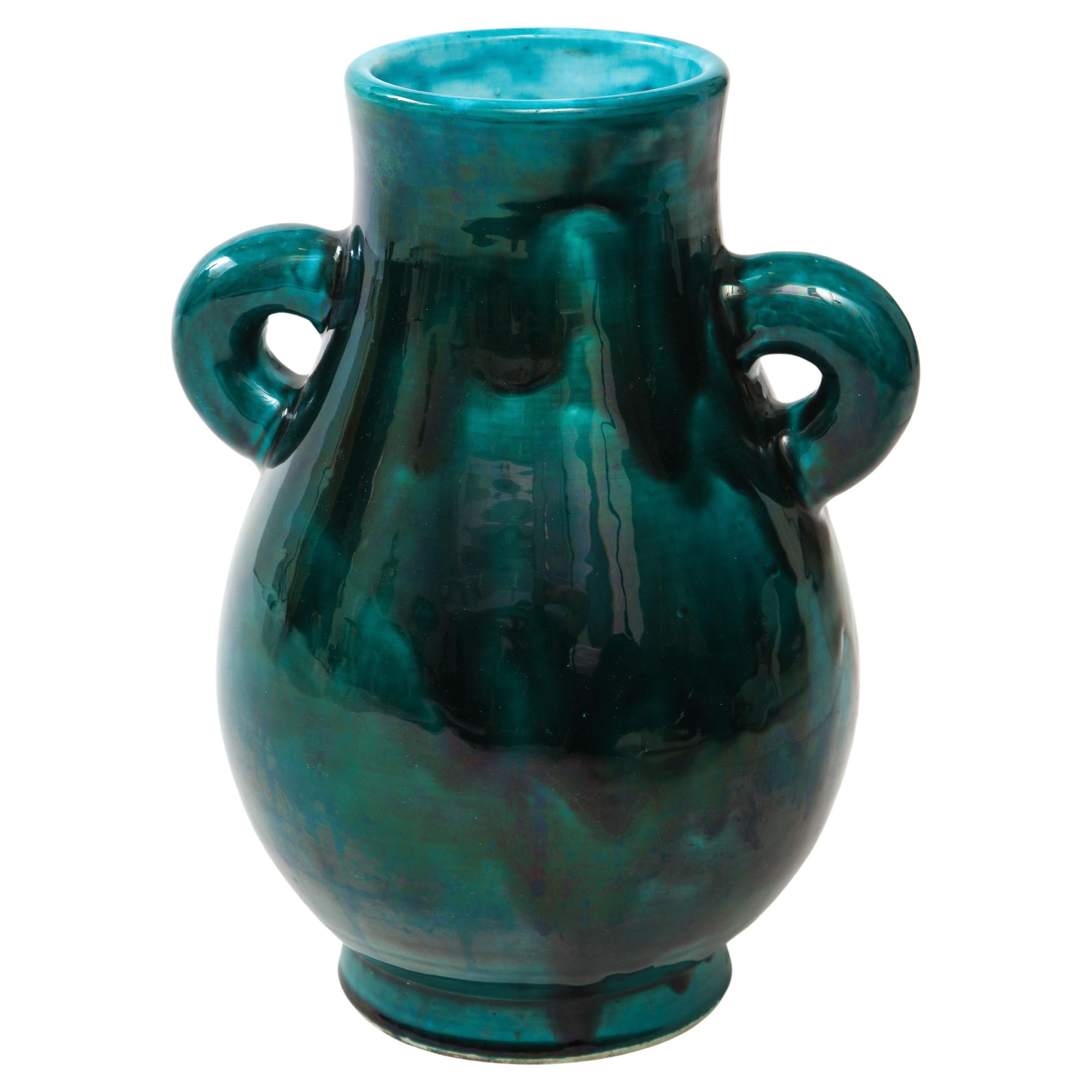 Dark Green Accolay Vase For Sale