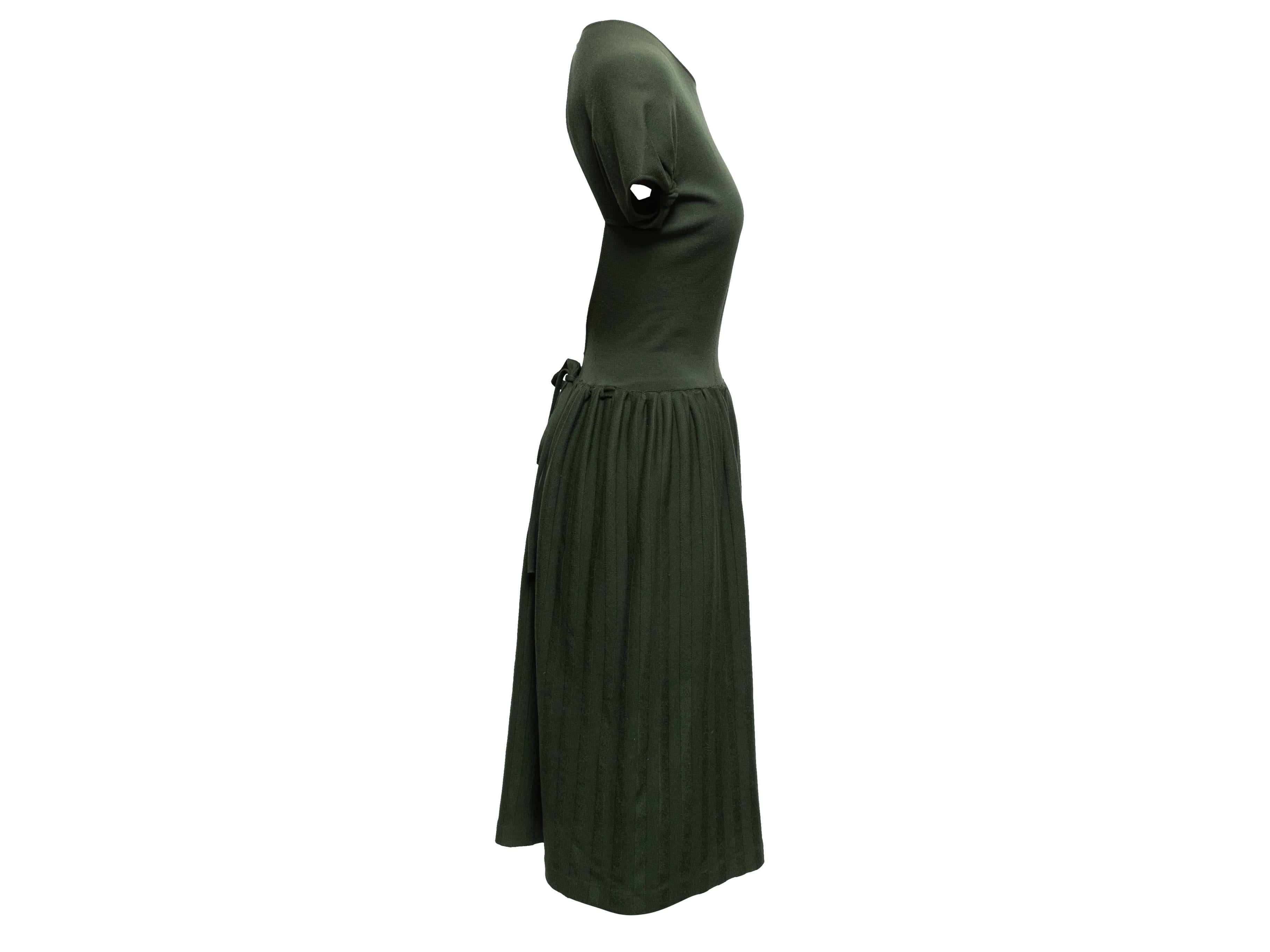 Dark Green Alaia Open Back Knit Dress Size US S In Good Condition For Sale In New York, NY