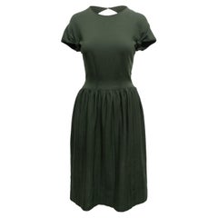 Alaïa, robe en maille à dos ouvert vert foncé, taille US S