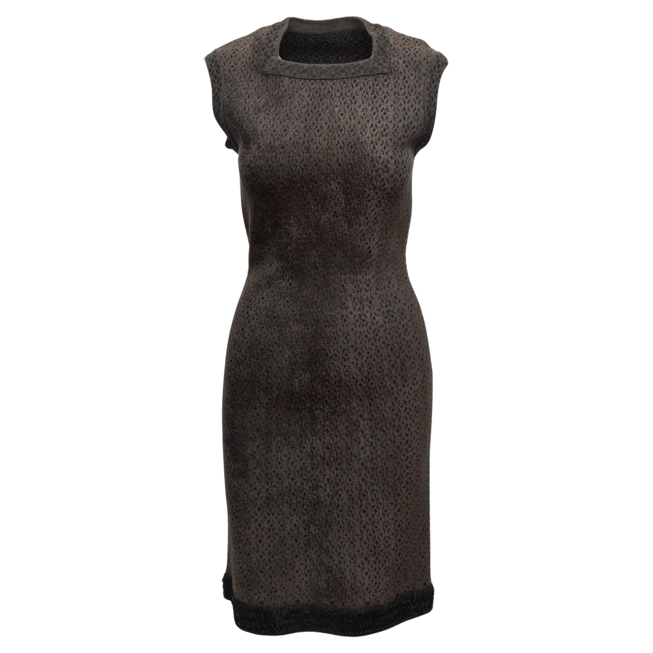 Dark Green Alaia Sleeveless Knit Dress Size FR 40