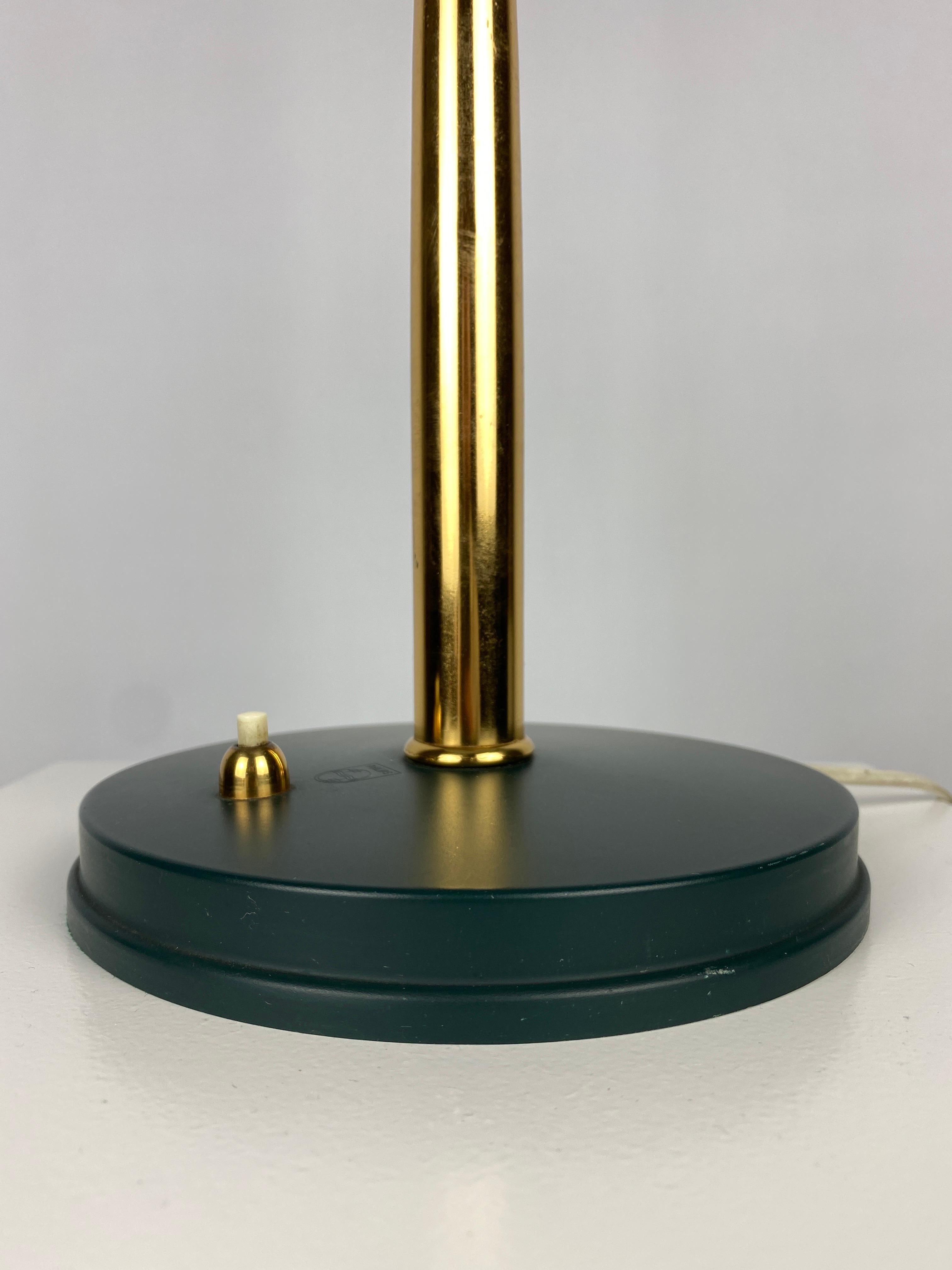 Metal Dark Green and Gold Table Lamp Timor 69 by Louis Kalff for Philips