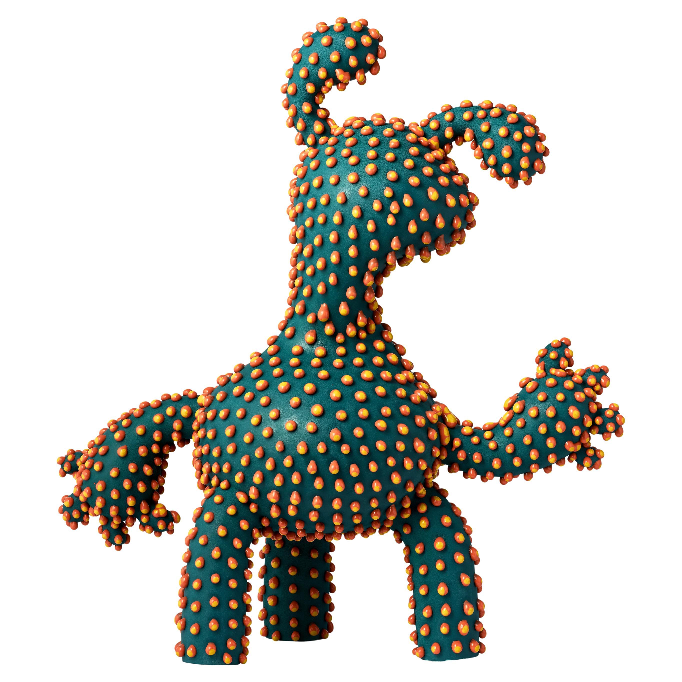Dark Green and Orange Dotted Animal Sculpture, Ahryun Lee