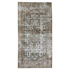 Dark Green Vintage Persian Bibikabad Gallery Rug