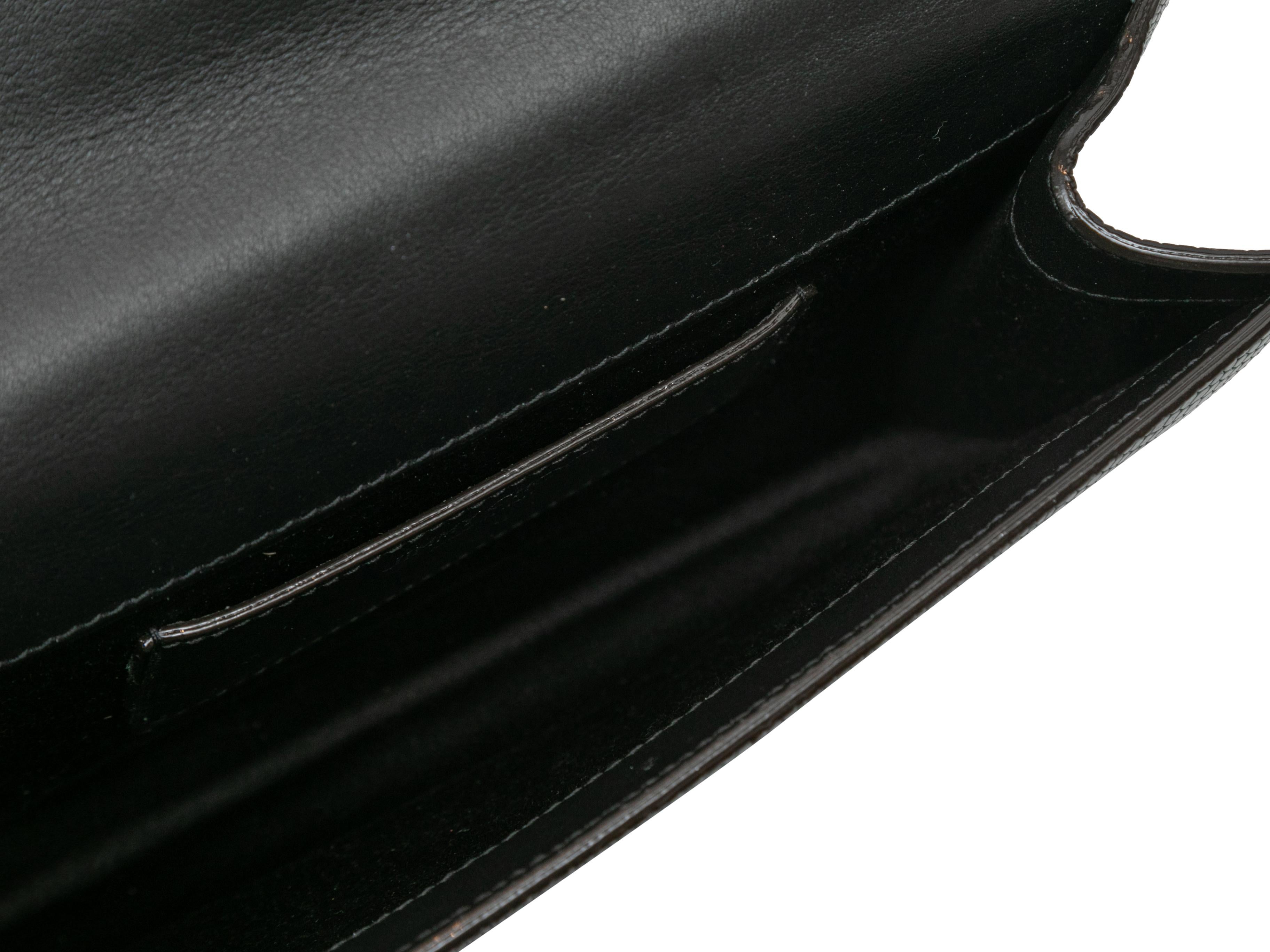 Dark Green & Black Jimmy Choo Embossed Leather Shoulder Bag For Sale 2