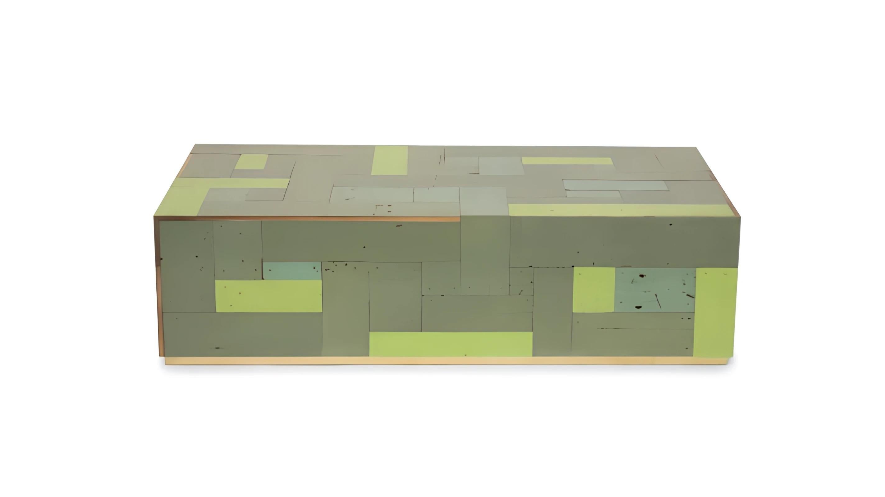 The Waste Coffeecube in Scrapwood is meticulously crafted in Piet Hein Eek's studio using traditional woodworking technique. It brings his quintessential vocabulary of recycled wood collage to a table design of exceptional grace. Each table is