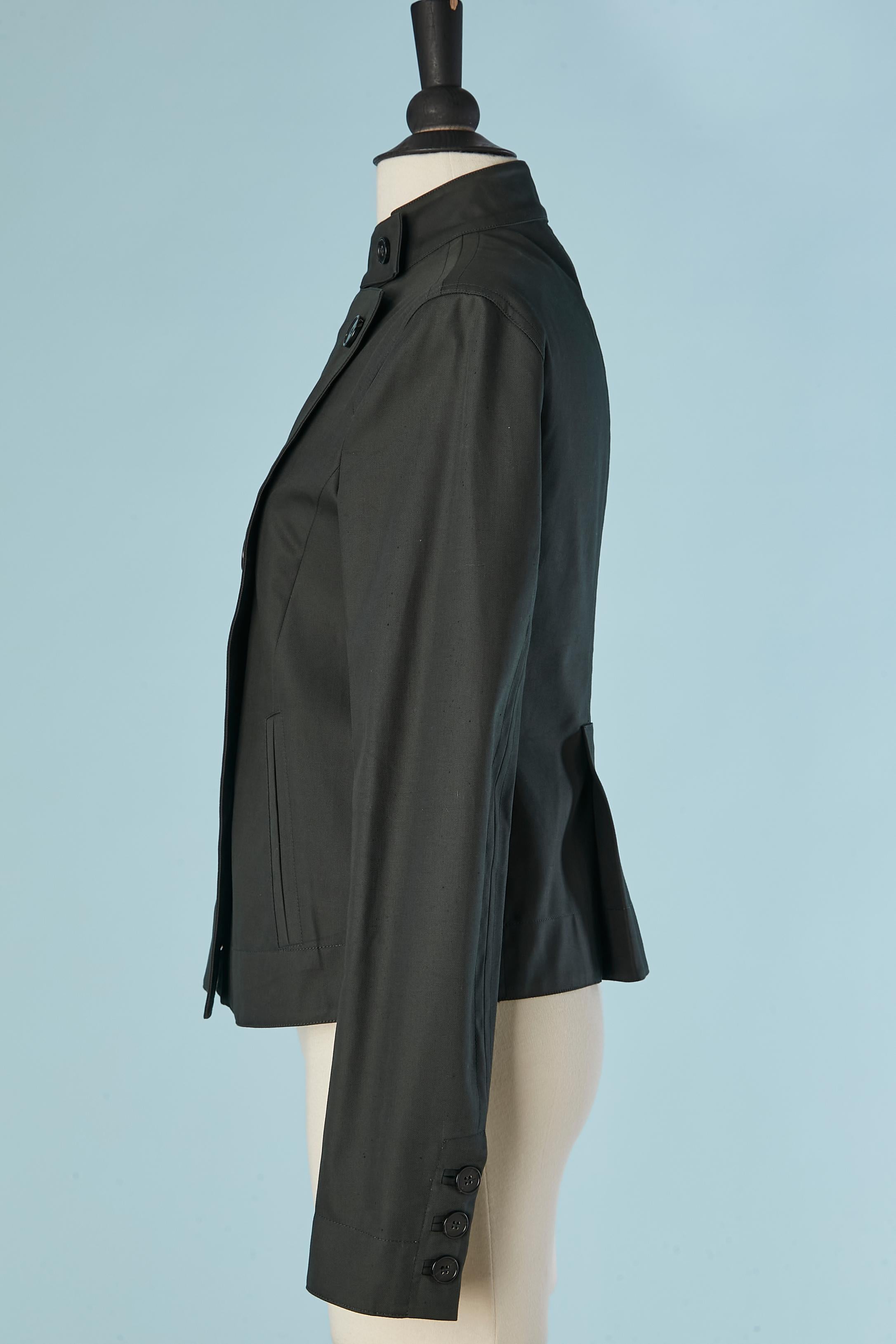 Giacca doppiopetto in cotone verde scuro CHRISTIAN DIOR In condizioni Nuovo in vendita a Saint-Ouen-Sur-Seine, FR