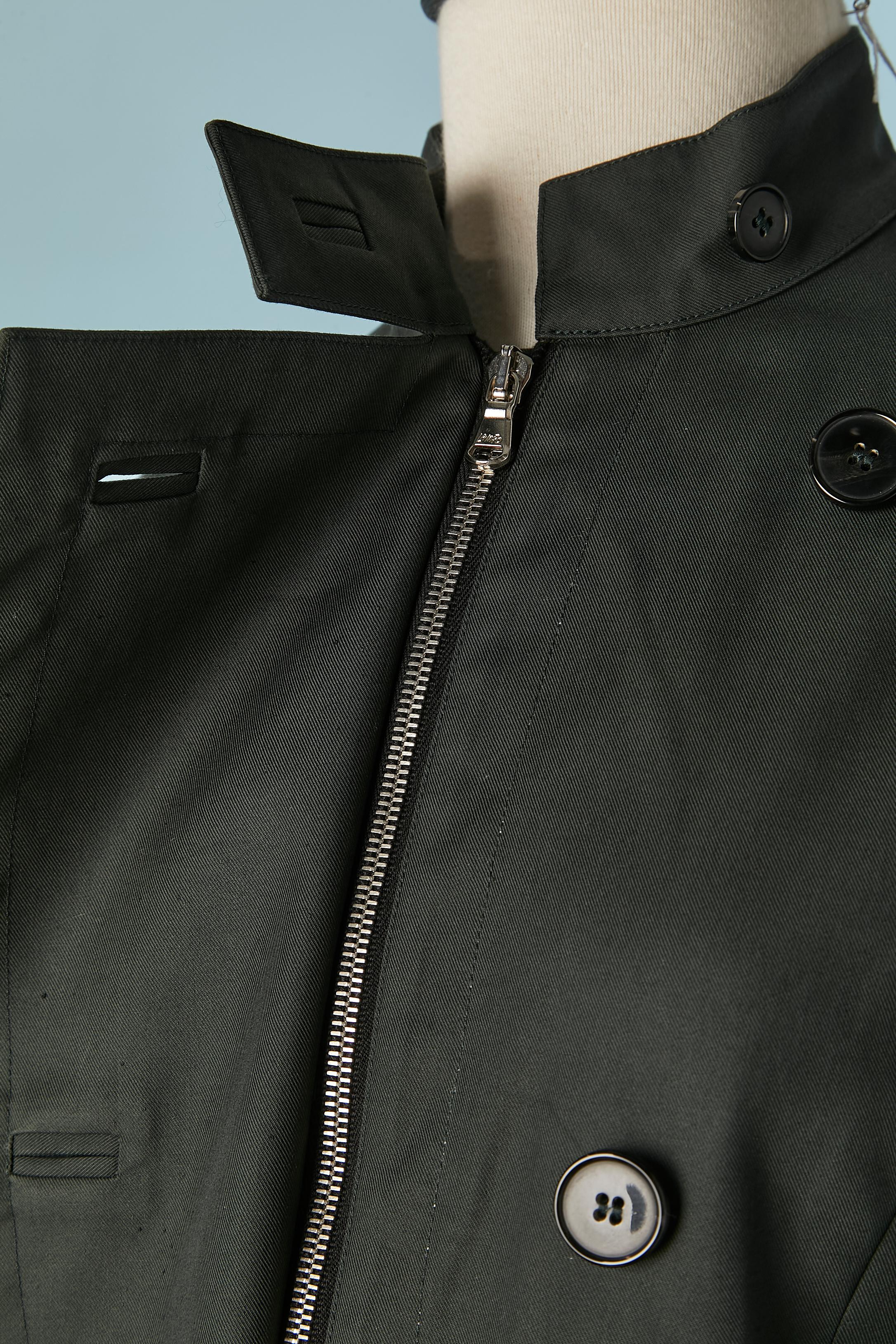 Giacca doppiopetto in cotone verde scuro CHRISTIAN DIOR in vendita 1