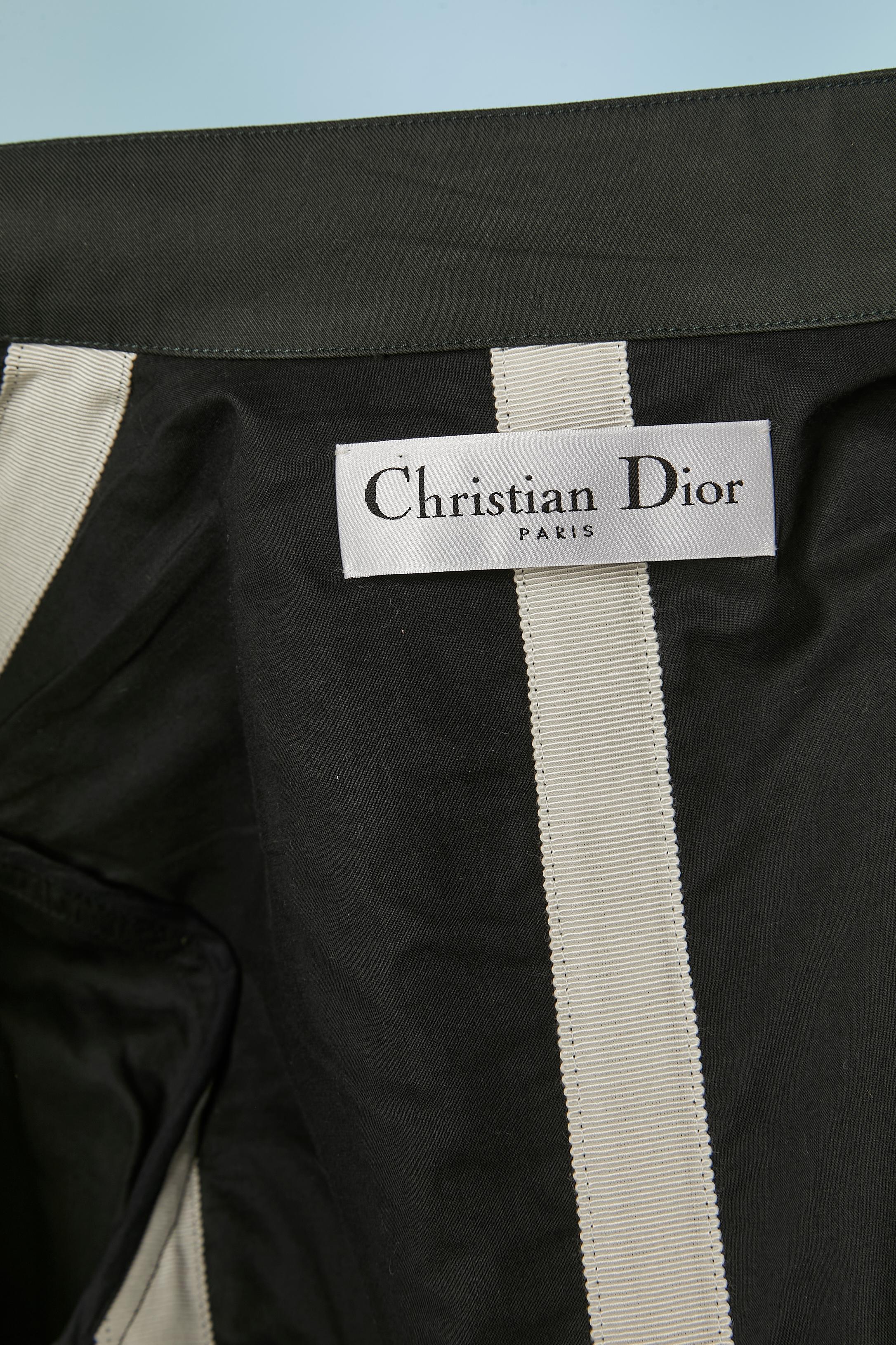 Giacca doppiopetto in cotone verde scuro CHRISTIAN DIOR in vendita 2