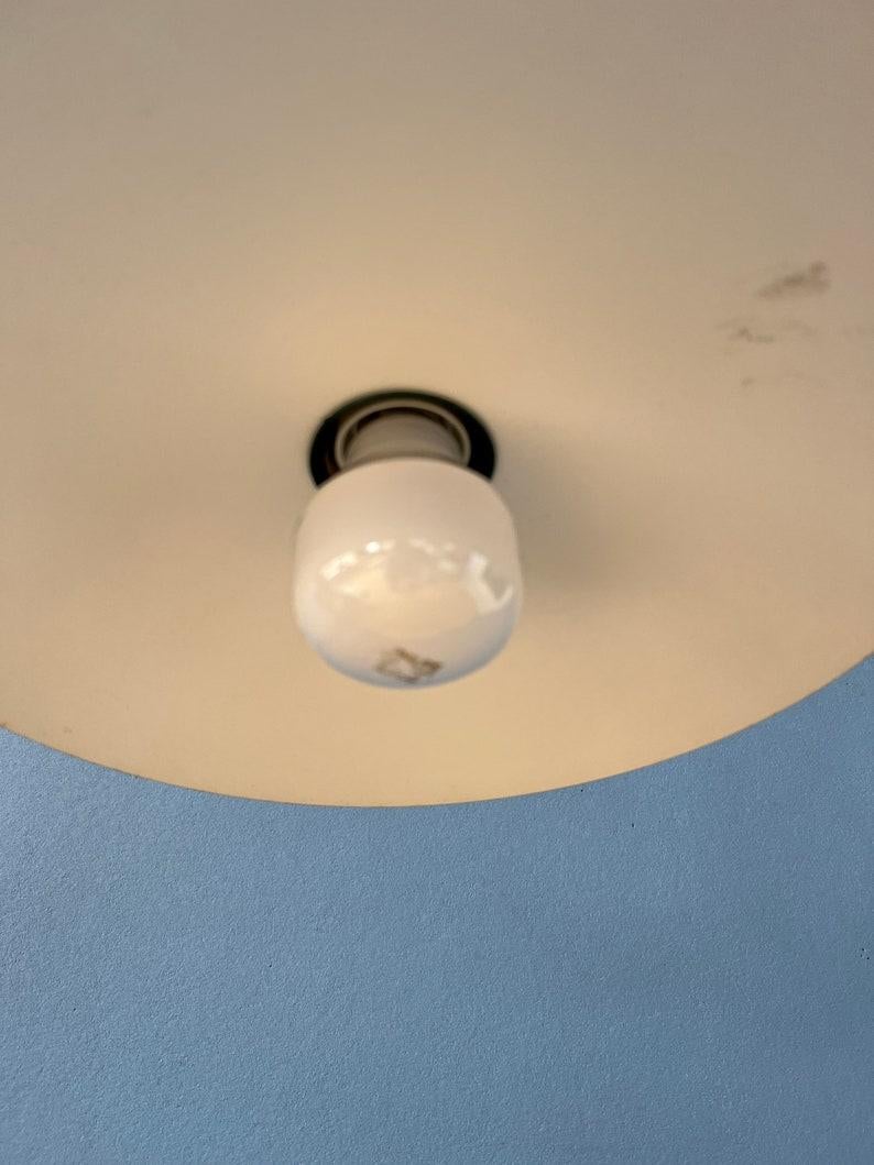 XX secolo Lampada a sospensione con piattino in metallo delicato verde scuro, anni '70 in vendita