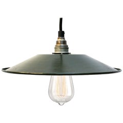 Dark Green Enamel French Vintage Industrial Pendant Light