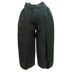 Dark Green Fendi Wool & Silk-Blend Balloon Trousers Size IT 38