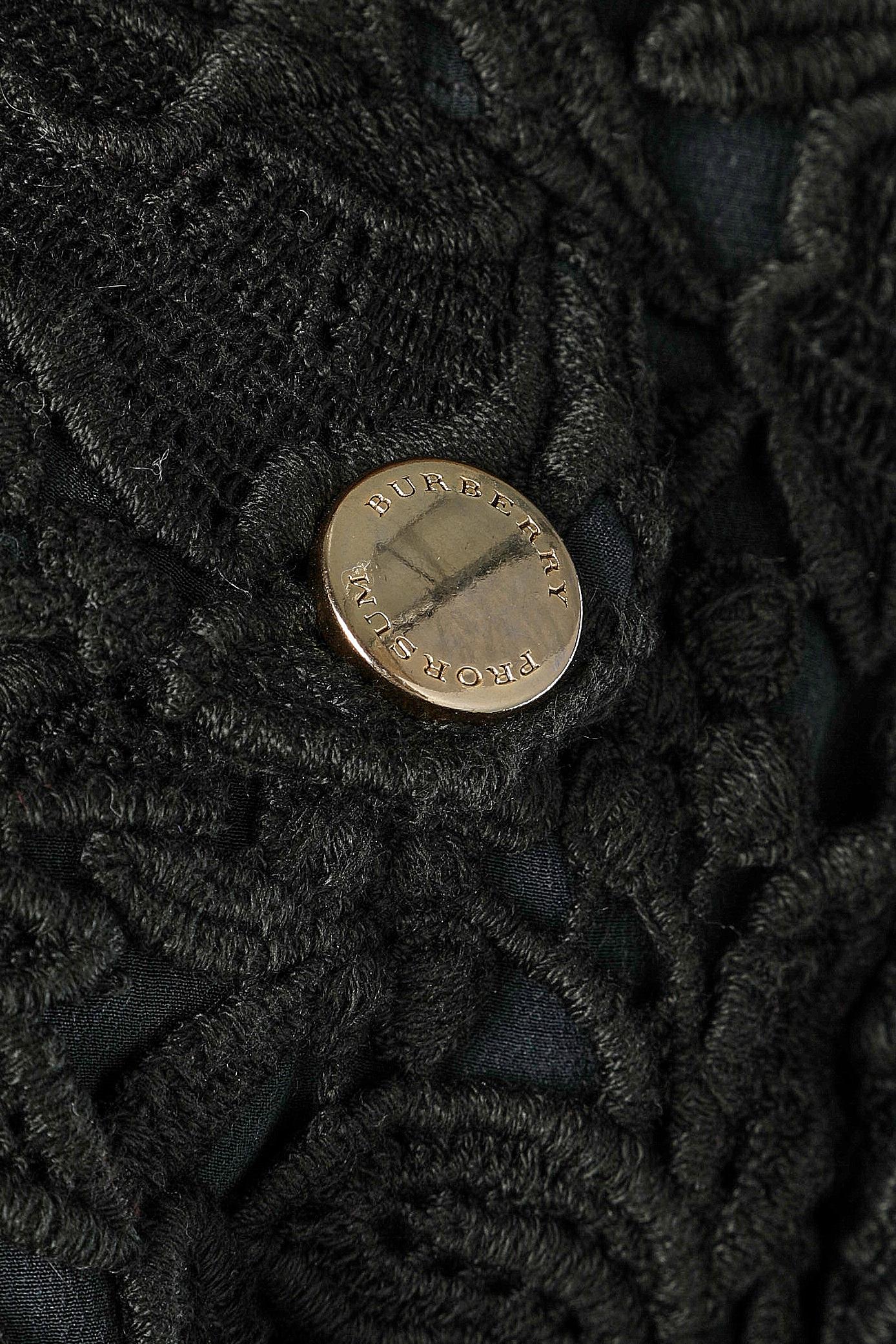 Black Dark green guipure jacket with removable furs collar Burberry Prorsum