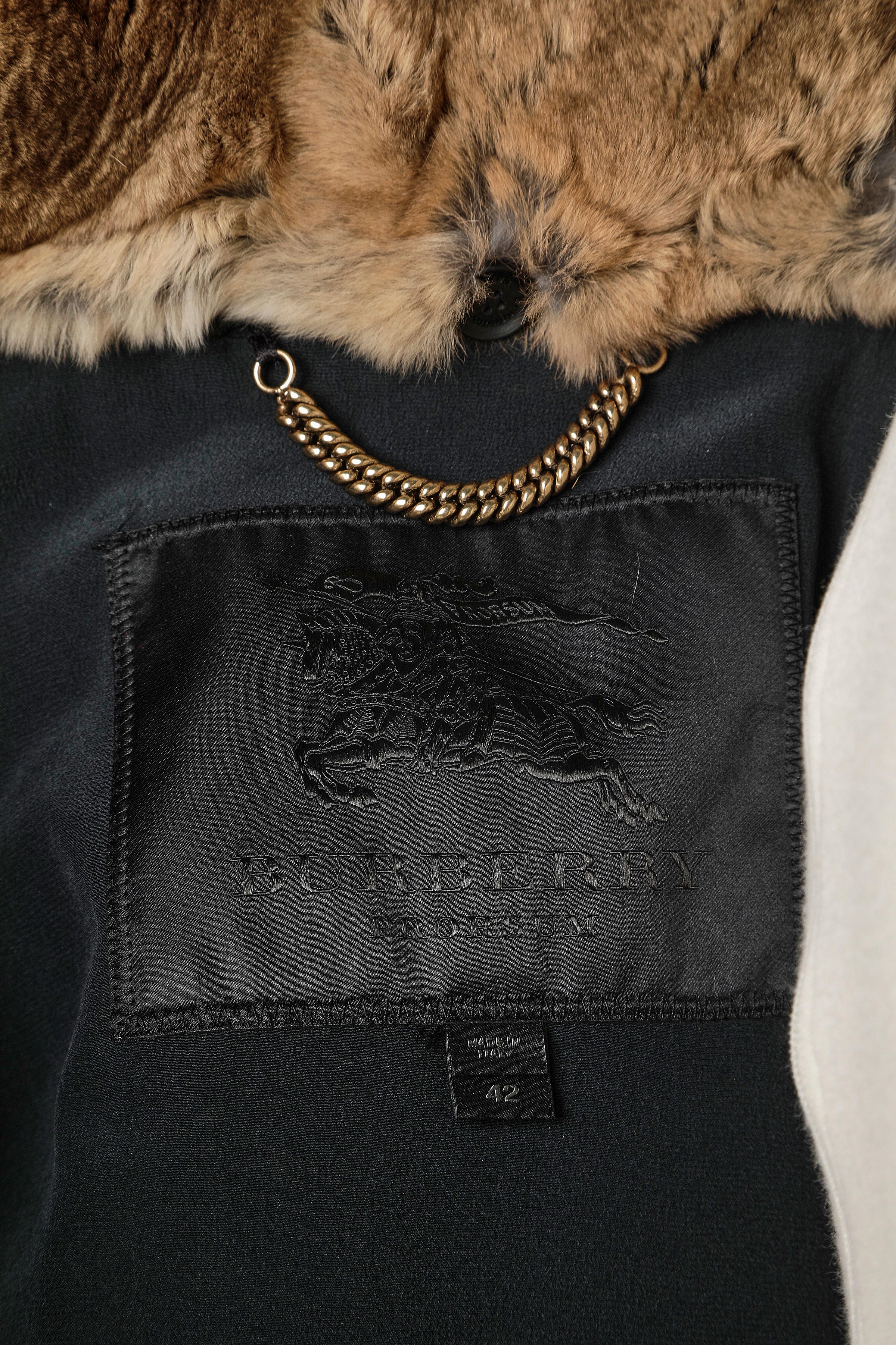 Dark green guipure jacket with removable furs collar Burberry Prorsum  For Sale 3
