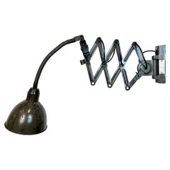 Retro Dark Green Industrial Scissor Wall Lamp from Elektroinstala, 1960s