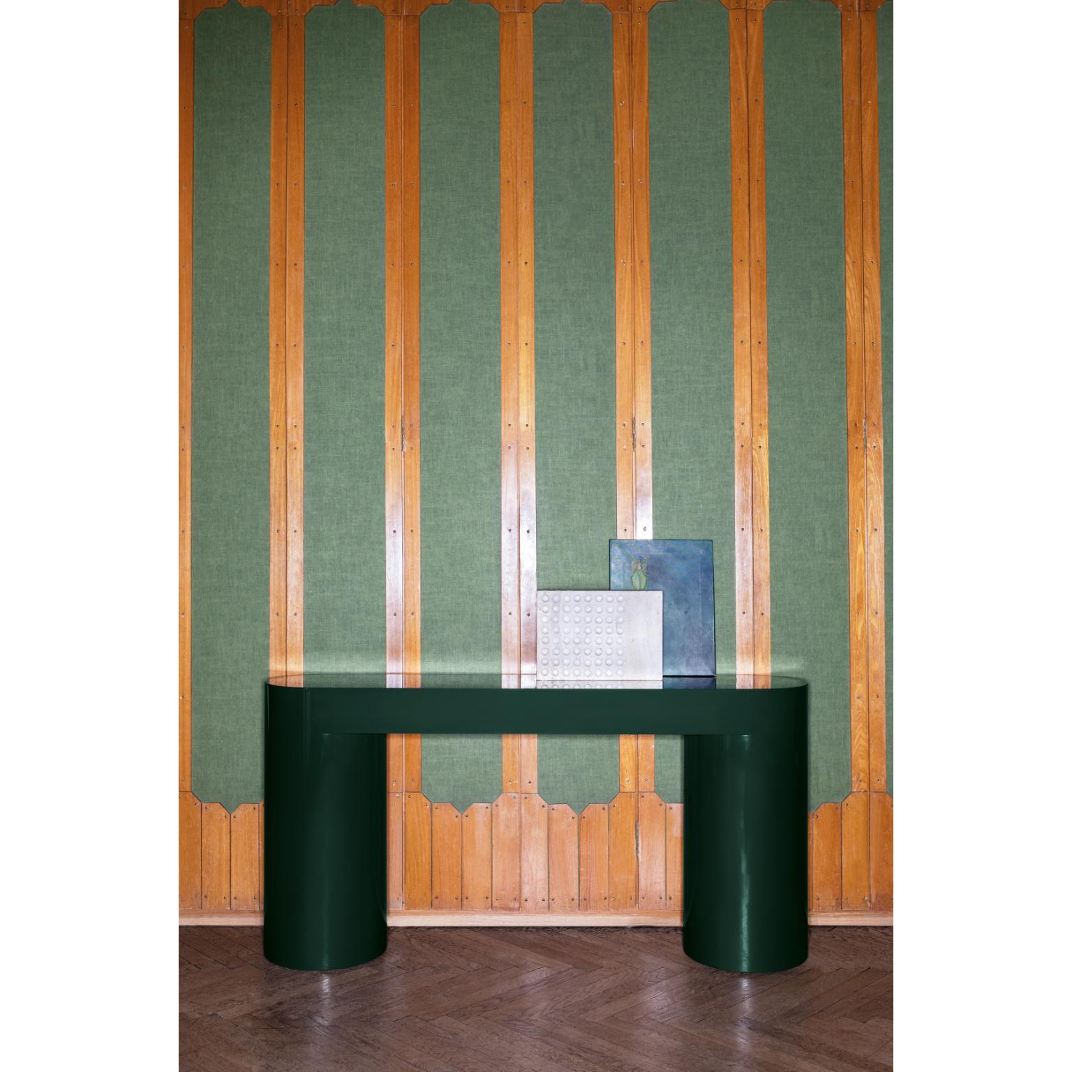 Italian Dark Green Lazy-O Console by Somaschini For Sale