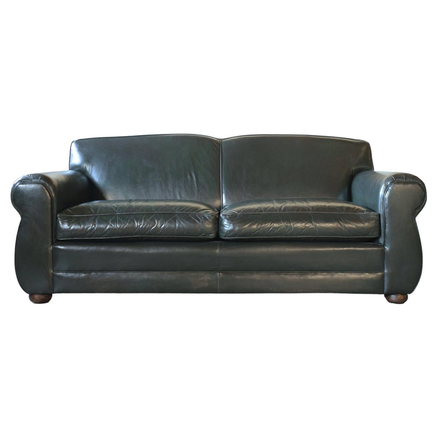 Green Leather Sofa For Sale at 1stDibs dark green leather sofa, dark