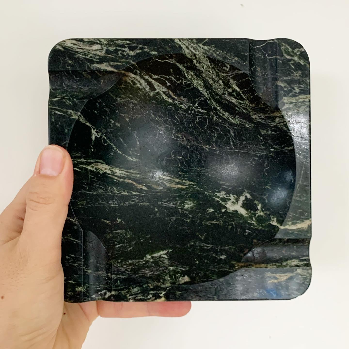 Dark Green Marble Ashtray, circa 1950s In Good Condition In View Park, CA