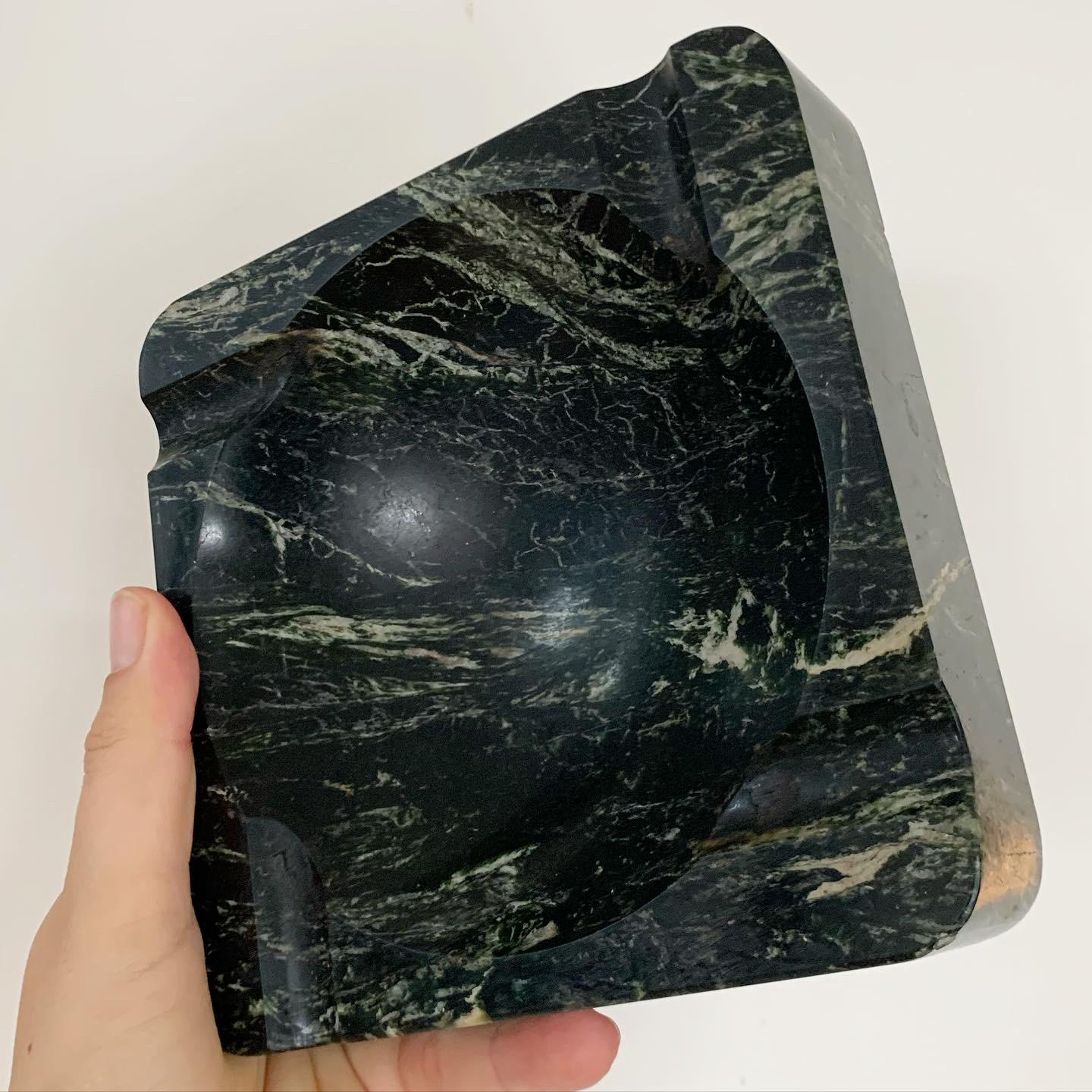 Mid-20th Century Dark Green Marble Ashtray, circa 1950s