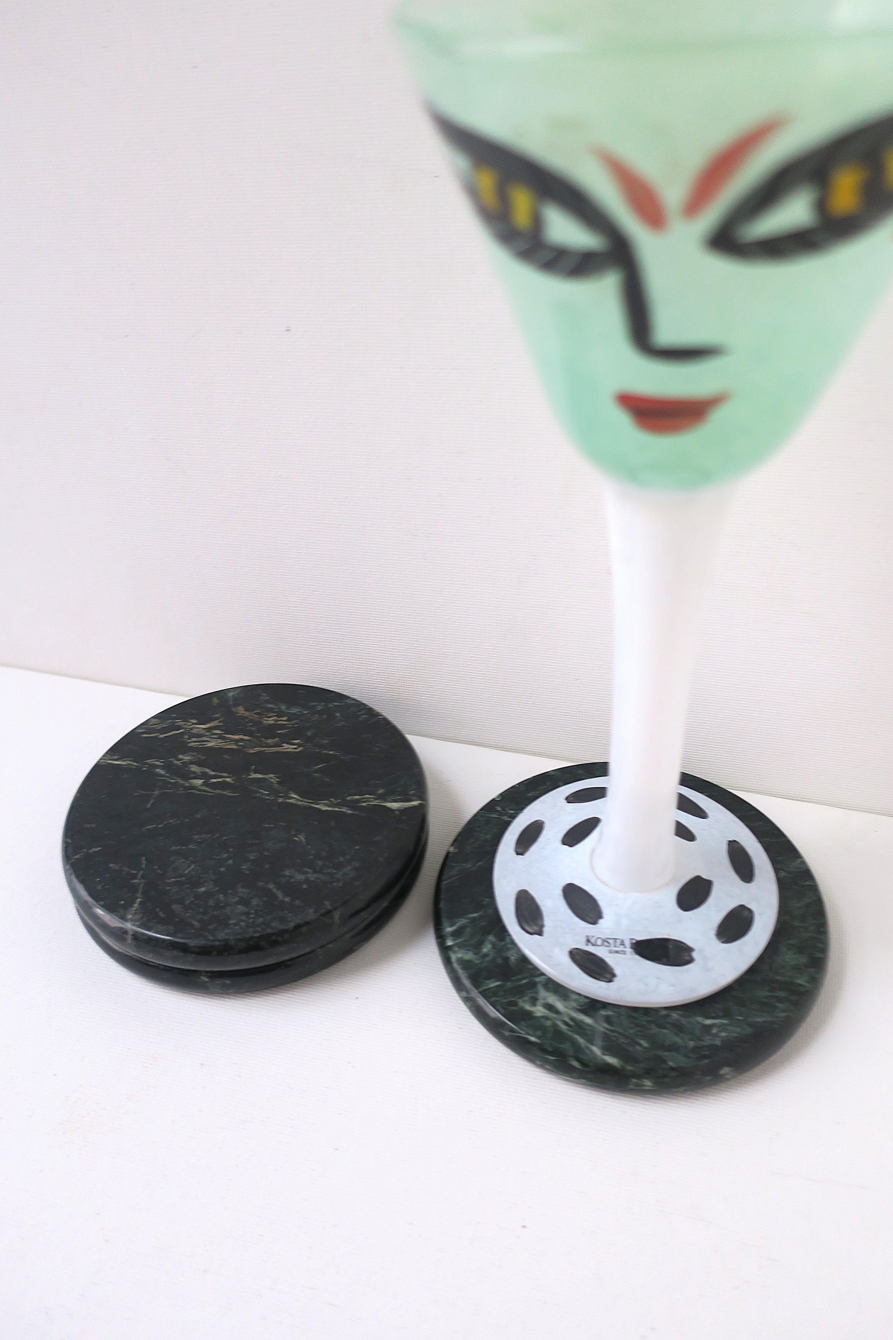 Dark Green Marble Coasters In Good Condition For Sale In New York, NY