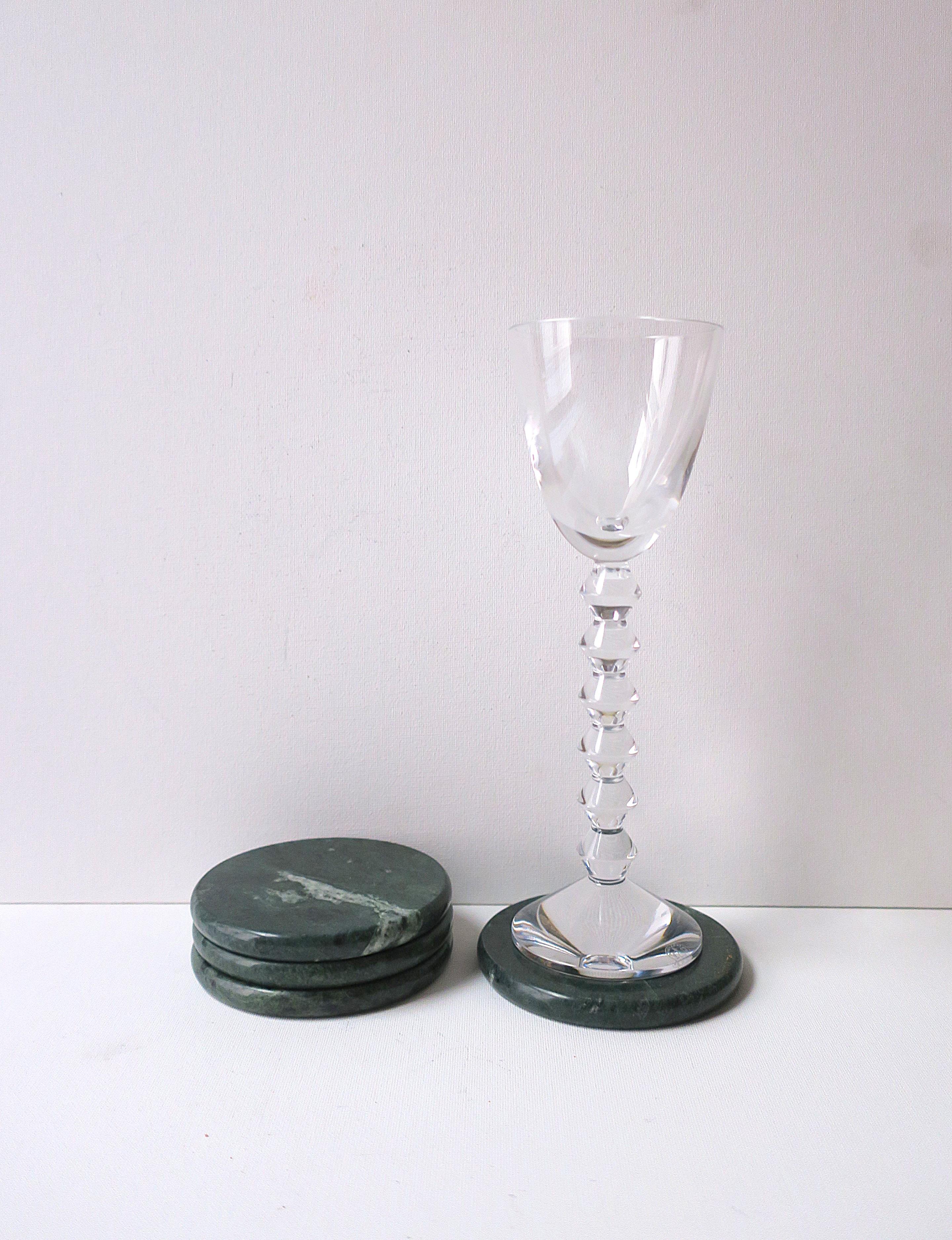 XX secolo Sottobicchieri in marmo verde scuro, set di 4 pezzi in vendita