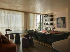 Mesa de comedor redonda de mármol verde oscuro, estilo Angelo Mangiarotti de 1970