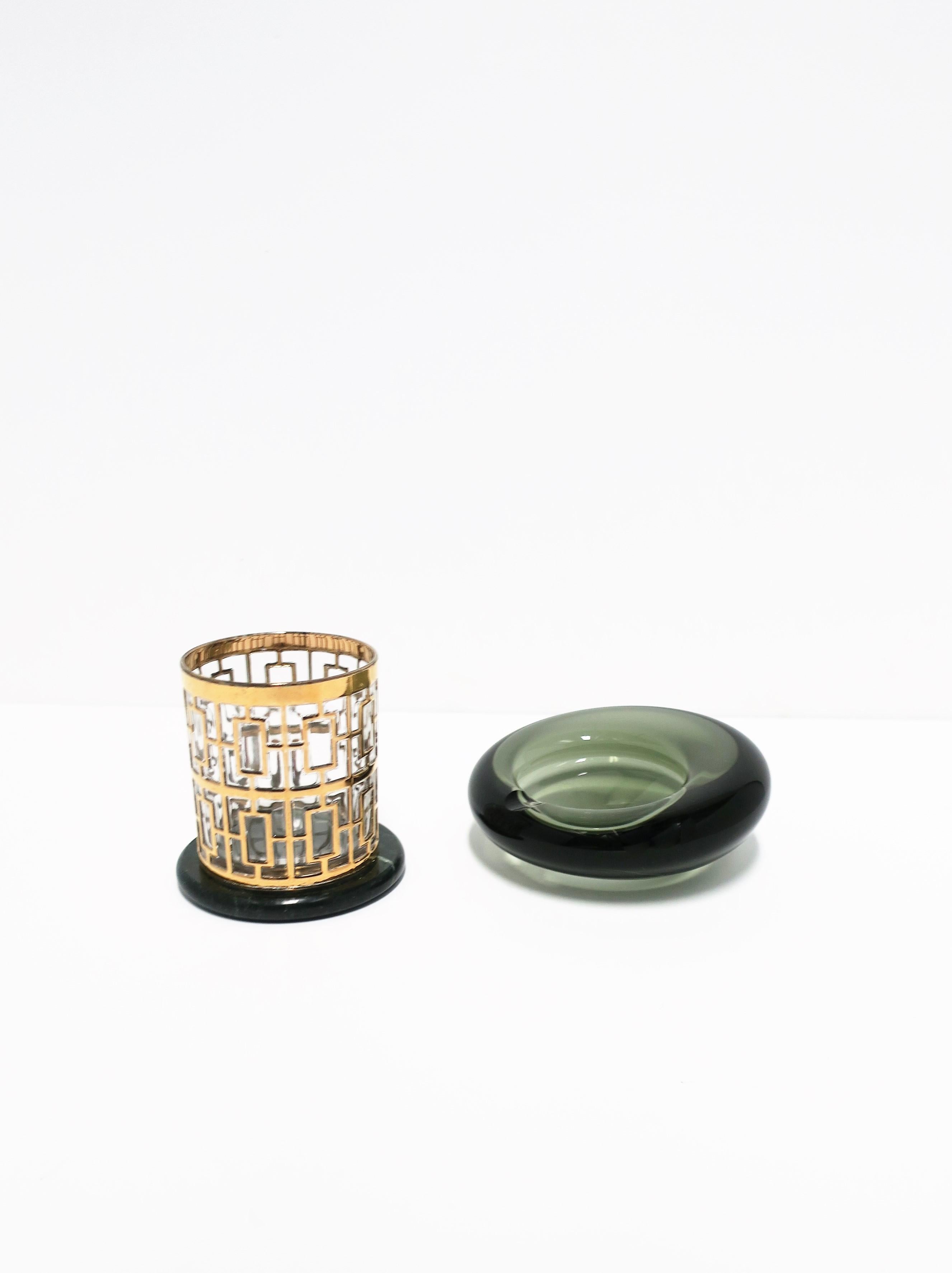 Dark Green Marble Stone Cocktail Coasters, Set of 5 4