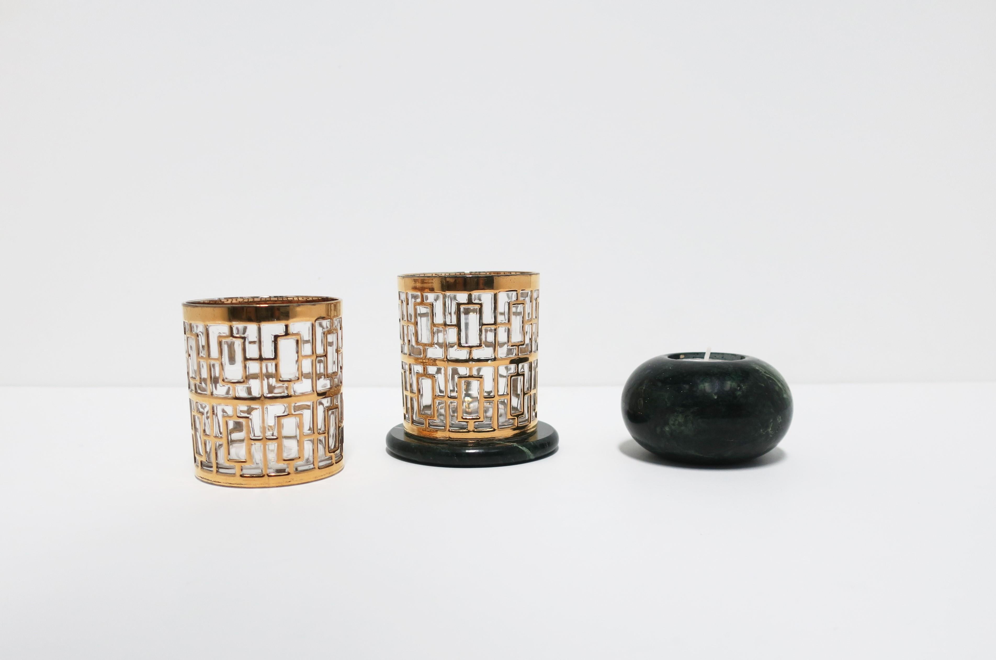 Dark Green Marble Stone Cocktail Coasters, Set of 5 5