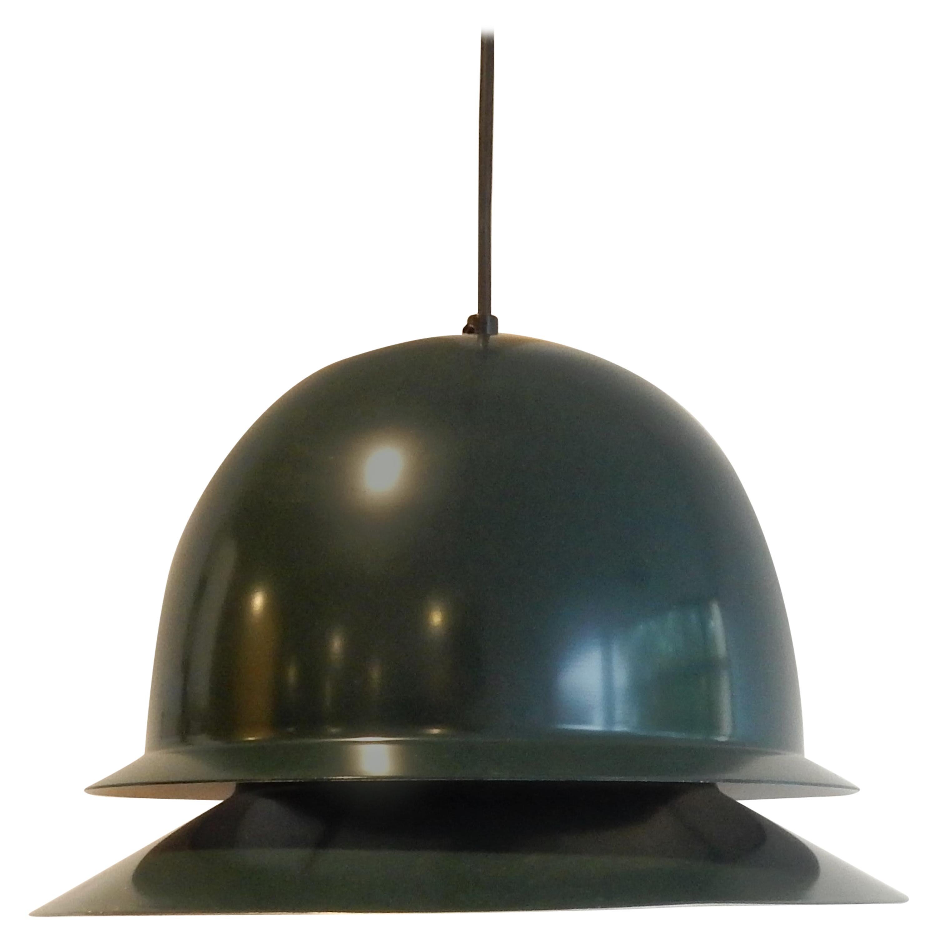 Dark Green Metal Pendant Lamp by Hans-Agne Jakobsson for Svera, Sweden, 1960s