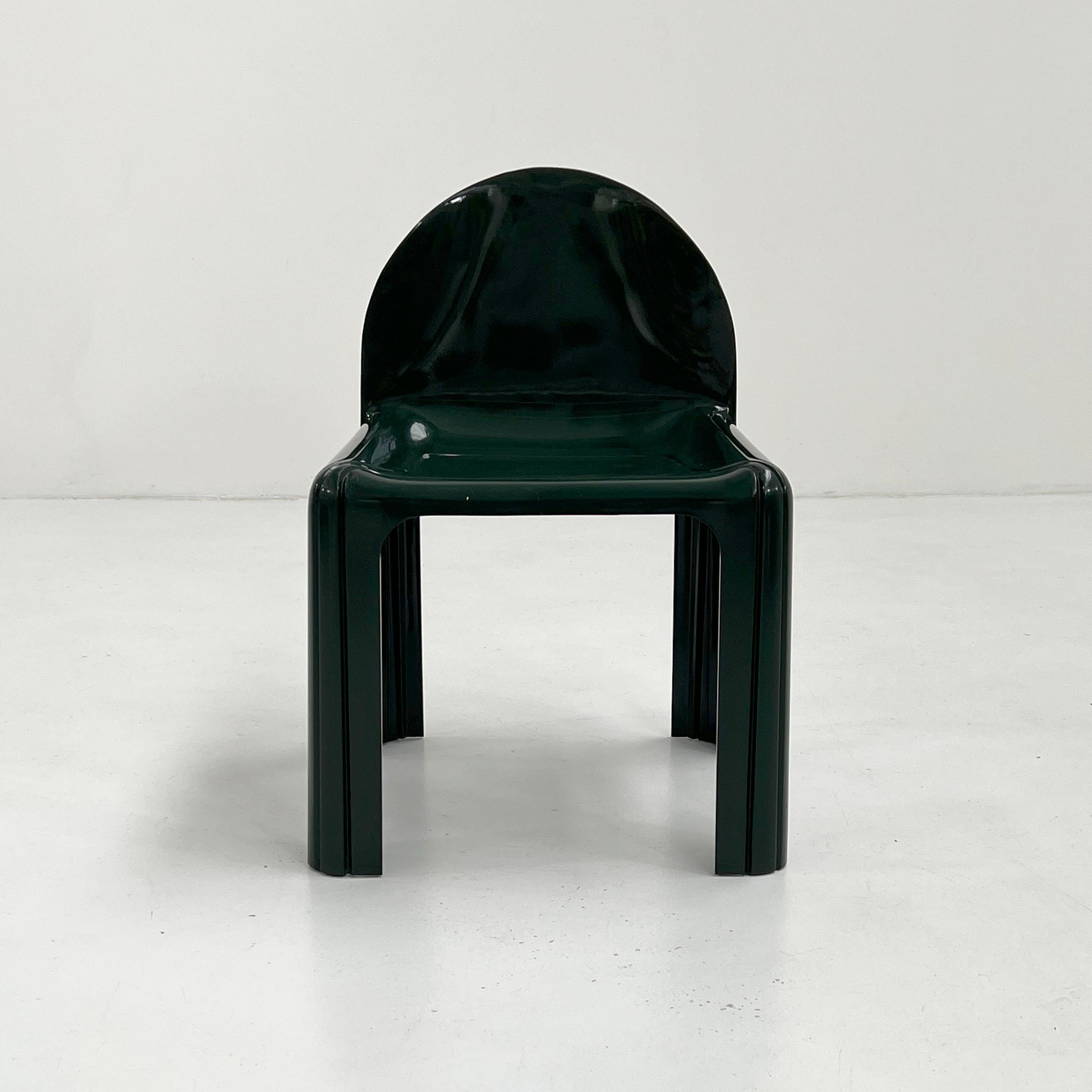 Italian Dark Green Model 4854 Chair by Gae Aulenti for Kartell, 1970s