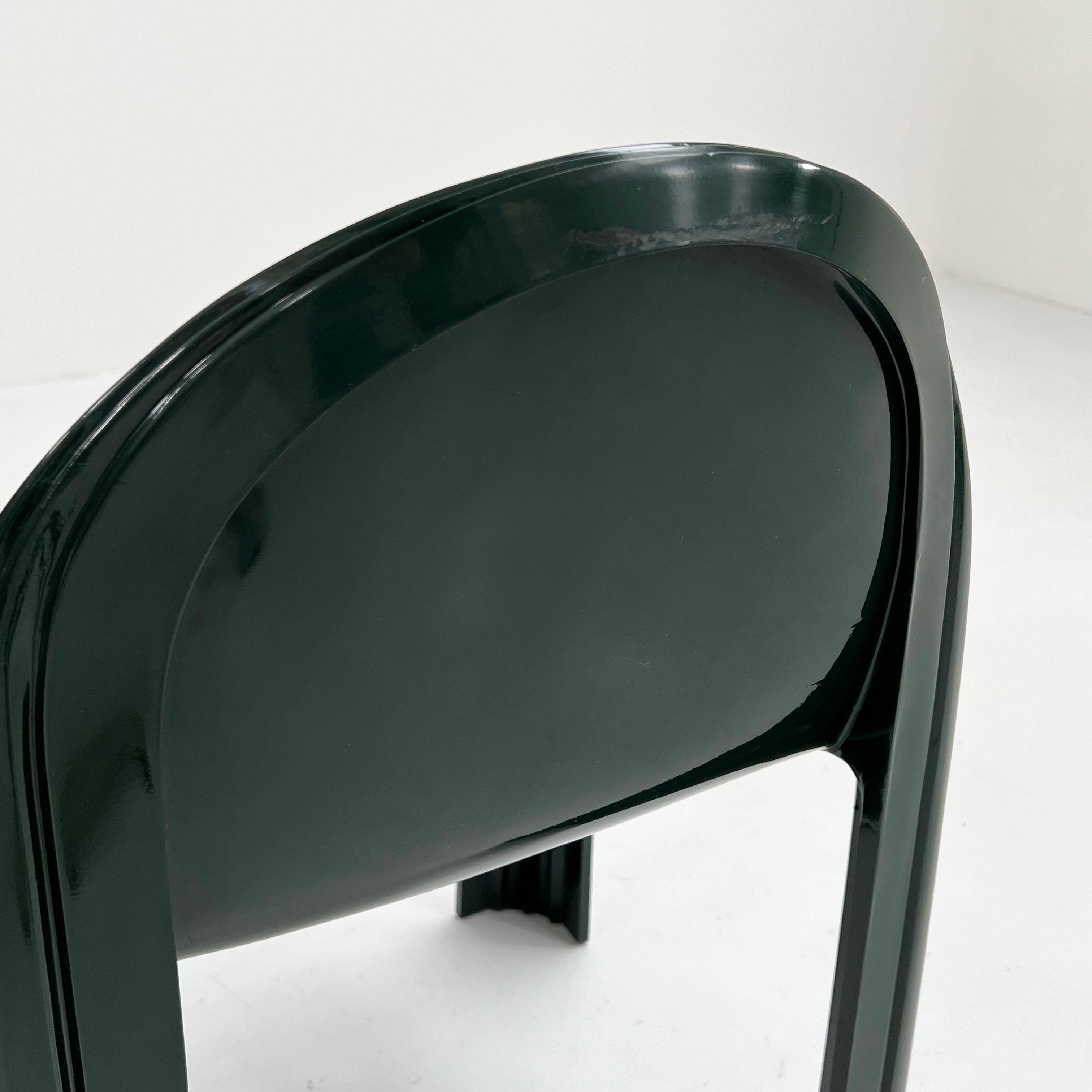 Dark Green Model 4854 Chair by Gae Aulenti for Kartell, 1970s 1