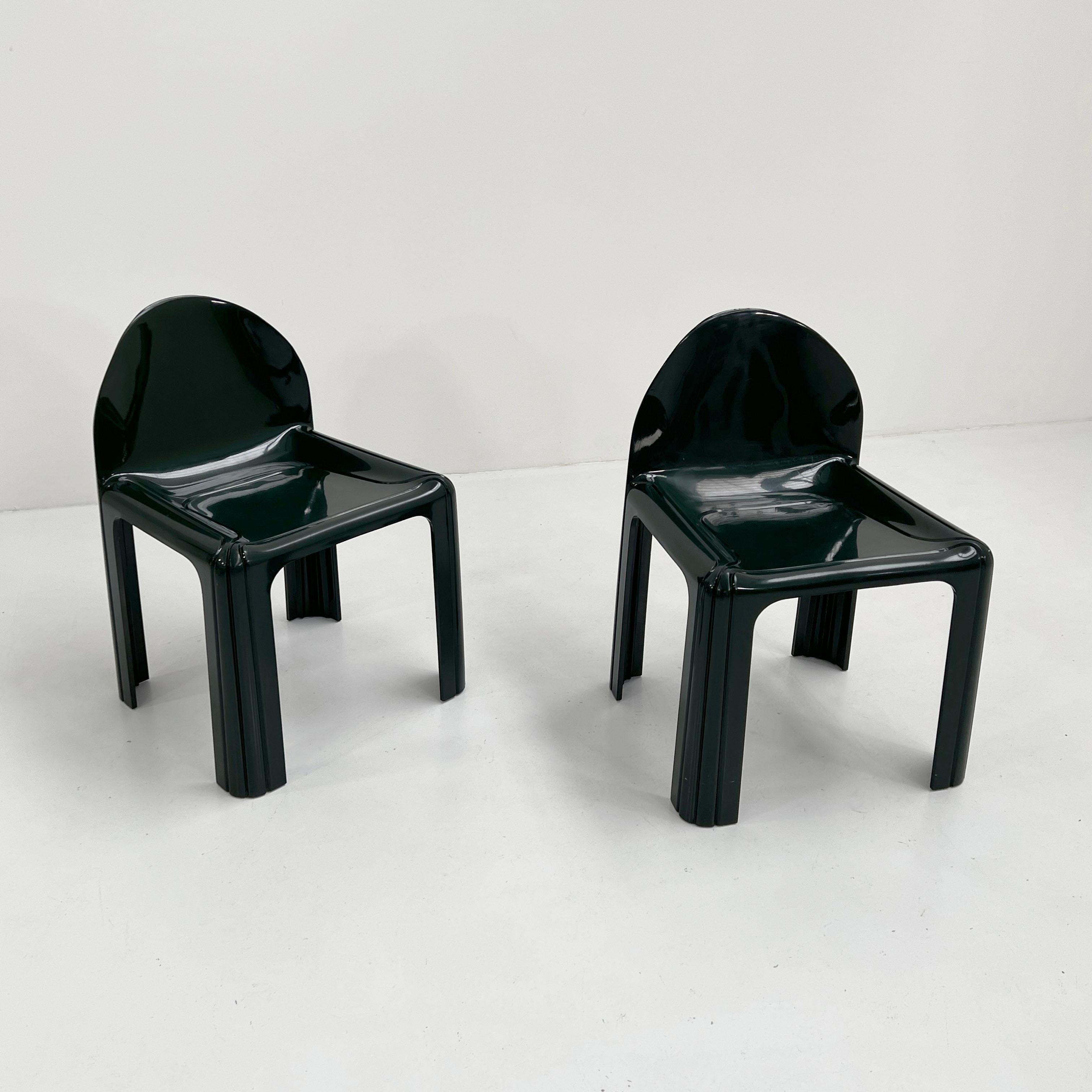 Dark Green Model 4854 Chair by Gae Aulenti for Kartell, 1970s 2