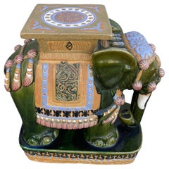 Siège de jardin éléphant vert foncé et multicolore