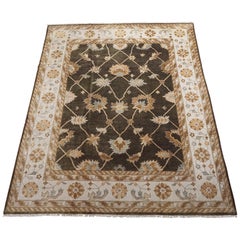 Dark Green Oushak Area Rug